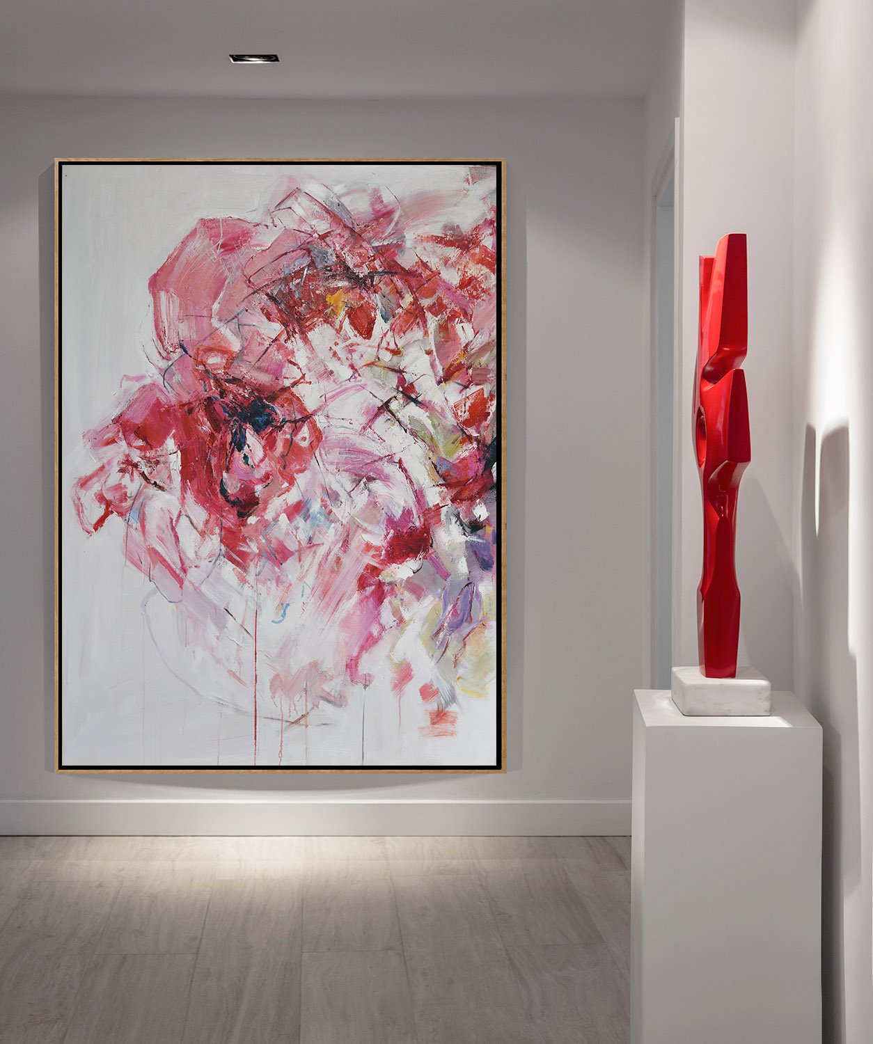 Vertical Abstract Flower Oil Painting #LX76B